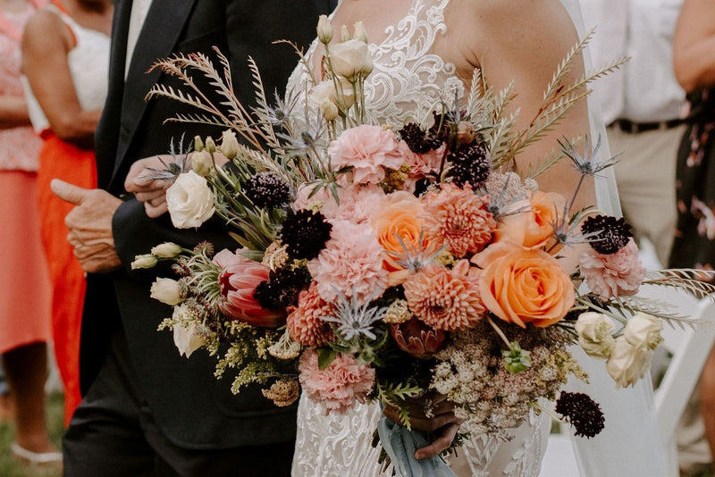 A Romantic Museum Wedding with Bright DIY Flowers