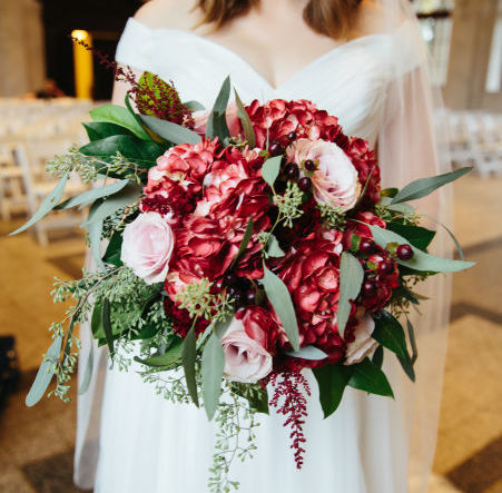 Beautiful Cranberry and Blush Wedding