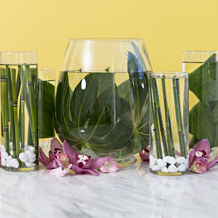 Submerged Tropical Centerpieces with Something Turquoise