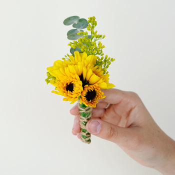 Rustic Sunflower Boutonniere and Corsage Pack
