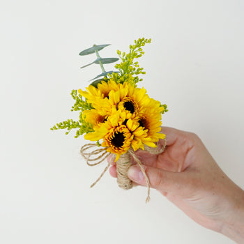 Rustic Sunflower Boutonniere and Corsage Pack