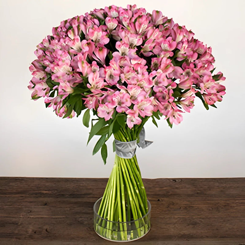 Spiral Alstroemeria Pink in a Vase