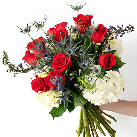 American Spirit Red and White Flower Bouquet