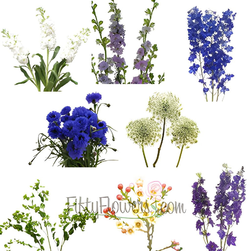 Blue Skies Combo DIY Flower Kit Bunch