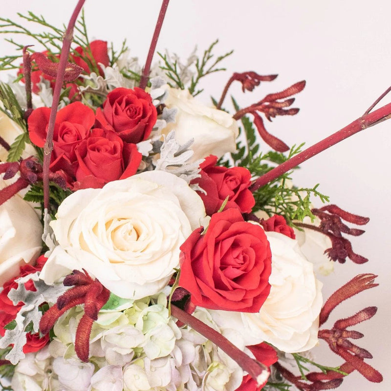 Fireside Bliss Online Floral Class Arrangement Up Close