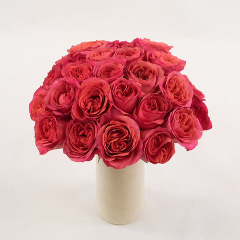 Hot Pink Rose Flower Bunch in Vase