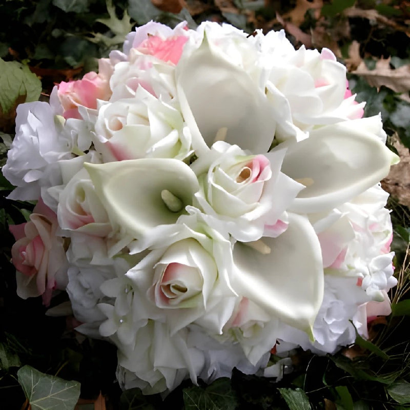 Rose, Mini Calla Lily, and Petal DIY Flower Kit Bunch