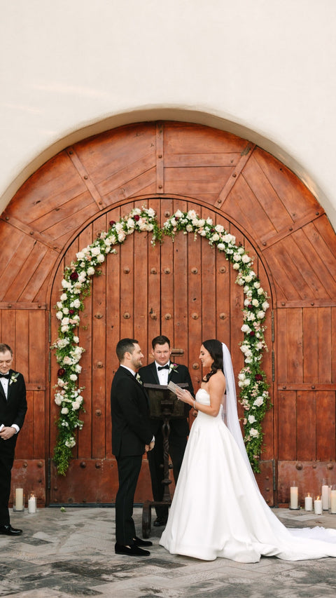 Elegant Ivory and Peach Arizona Wedding