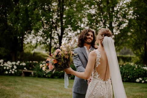 A Romantic Museum Wedding with Bright DIY Flowers