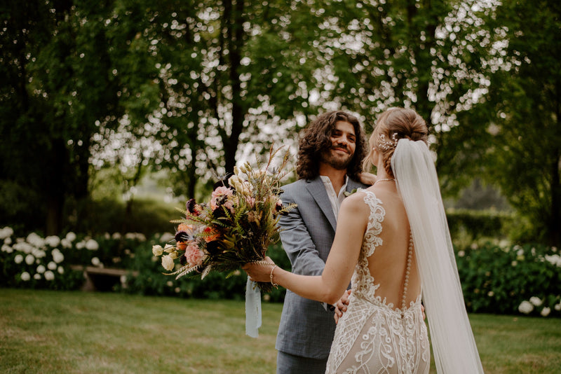 A Romantic Museum Wedding with Bright DIY Flowers