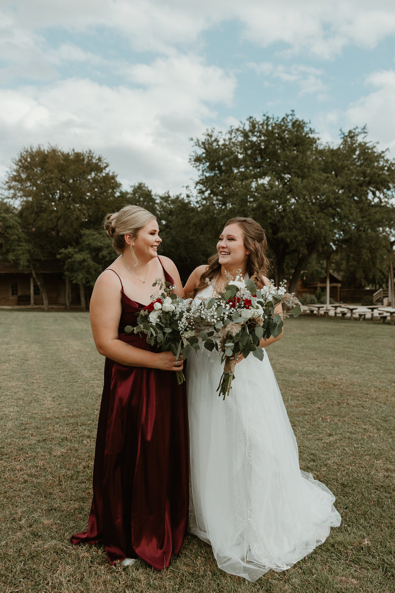 Rustic White and Maroon Wedding