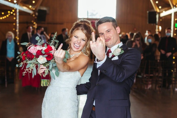 Burgundy and Blush Winter Barn Wedding