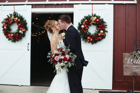 Burgundy and Blush Winter Barn Wedding