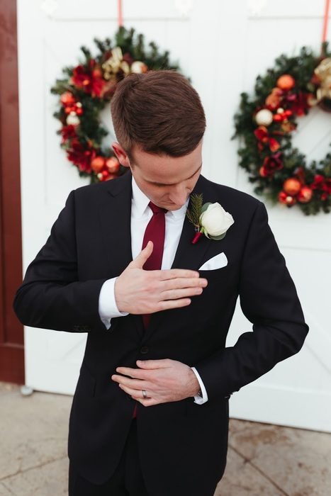 Burgundy and Blush Winter Barn Wedding