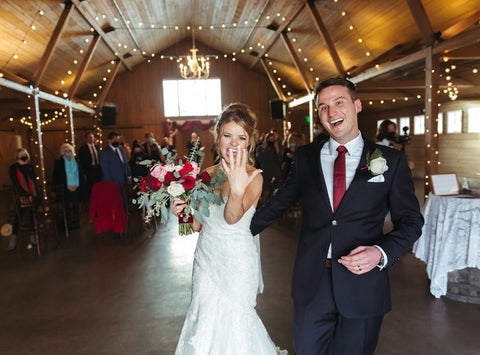 Burgundy and Blush Winter Barn Wedding