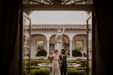 A Romantic Museum Wedding with Bright DIY Flowers