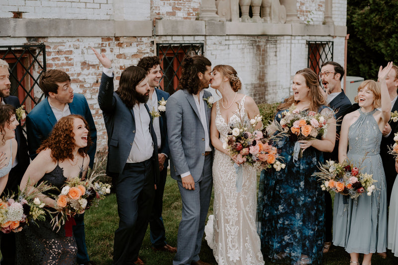 A Romantic Museum Wedding with Bright DIY Flowers