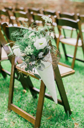 Chic Green and White Wedding Flowers