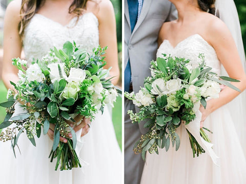 Chic Green and White Wedding Flowers