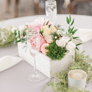 Colorful Blush Garden Rose and Dahlia Wedding
