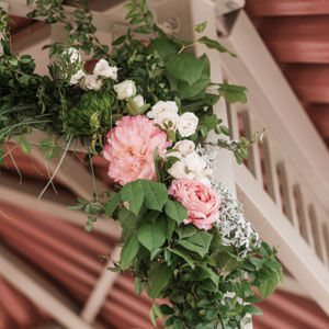 Colorful Blush Garden Rose and Dahlia Wedding