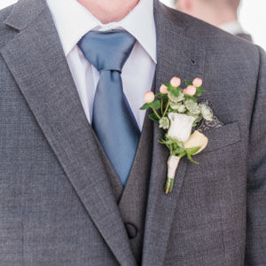 Colorful Blush Garden Rose and Dahlia Wedding