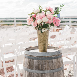 Colorful Blush Garden Rose and Dahlia Wedding