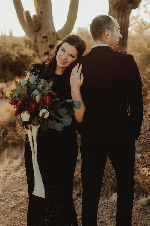 Black and Terracotta Desert Elopement