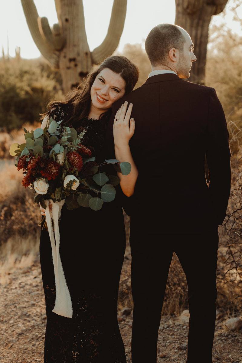 Black and Terracotta Desert Elopement