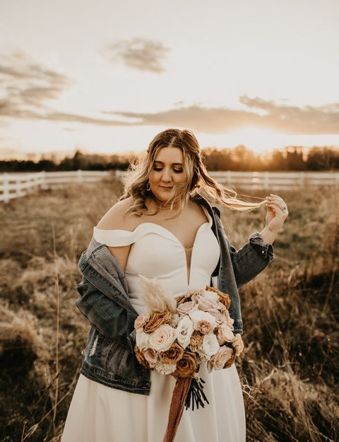 Toffee and Pale Nude Dried Spring Wedding