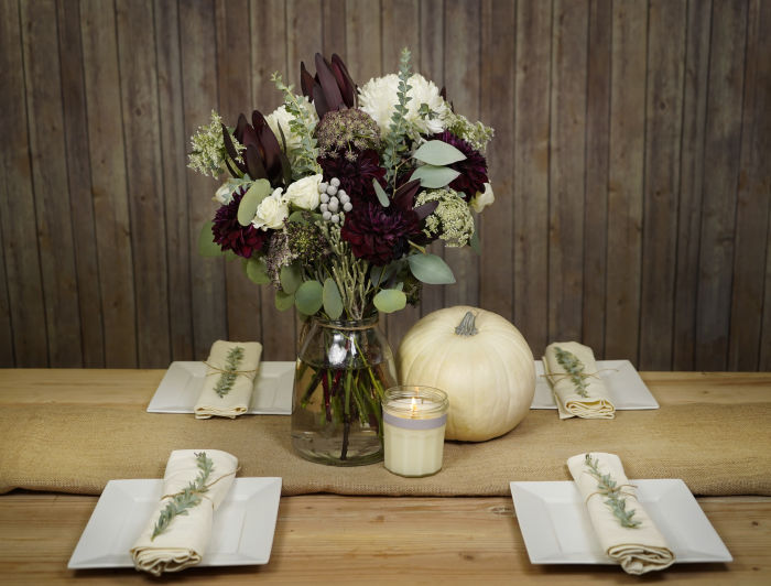Oxblood and Sage Centerpiece Inspiration