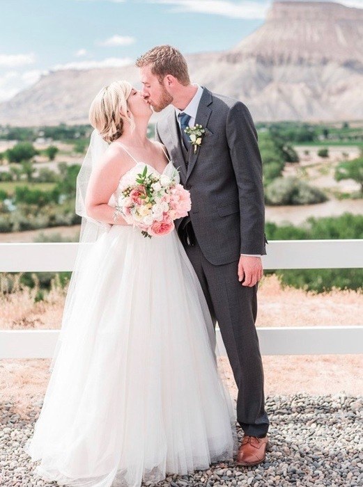 Colorful Blush Garden Rose and Dahlia Wedding