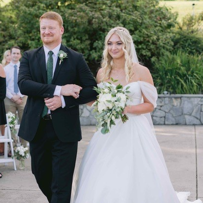 Chic White and Green Riverside Wedding