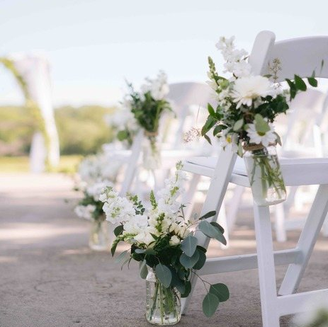 Chic White and Green Riverside Wedding
