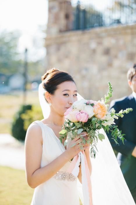 Romantic Peach and Coral Garden Wedding