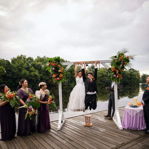 Tropical Boston Boathouse Wedding