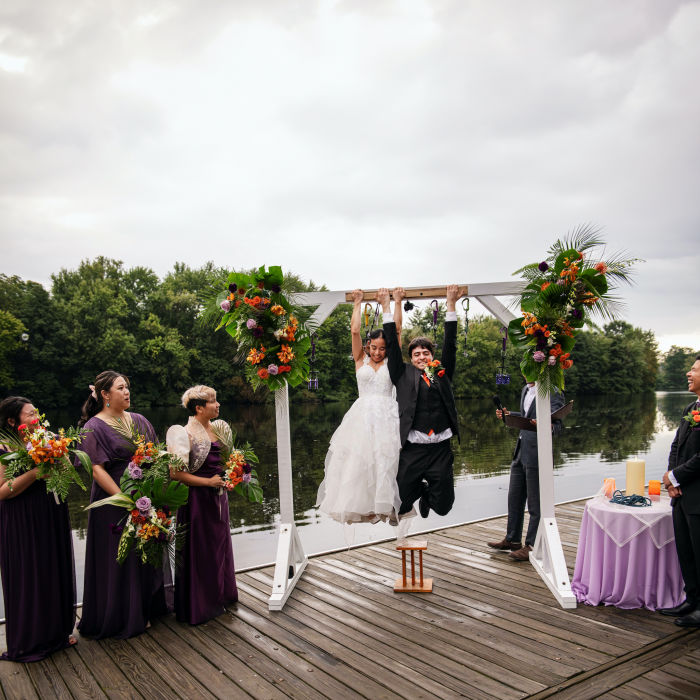 Tropical Boston Boathouse Wedding