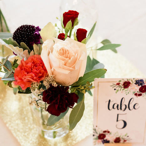 Burgundy and Blush Romantic Winter Wedding