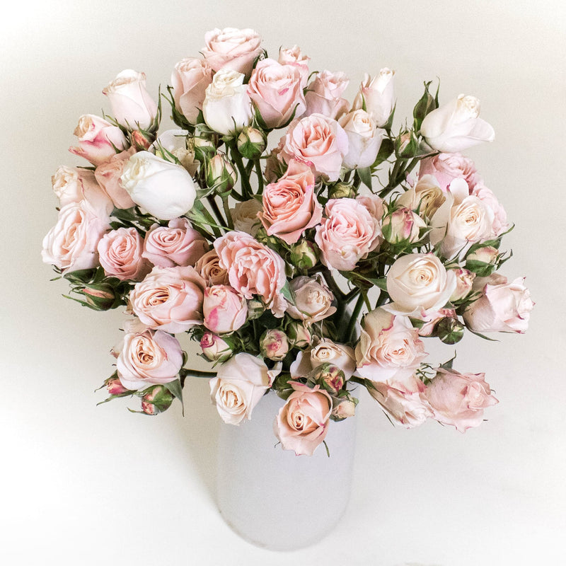 Bali Peach Wholesale Spray Rose In a Vase