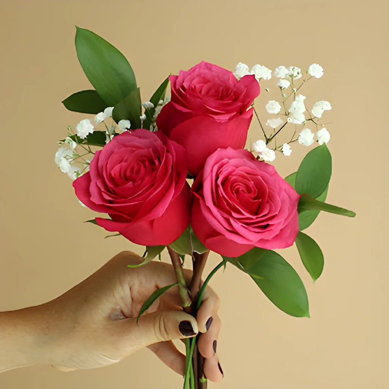 Mother's Day Three Roses Bouquet for Gifting