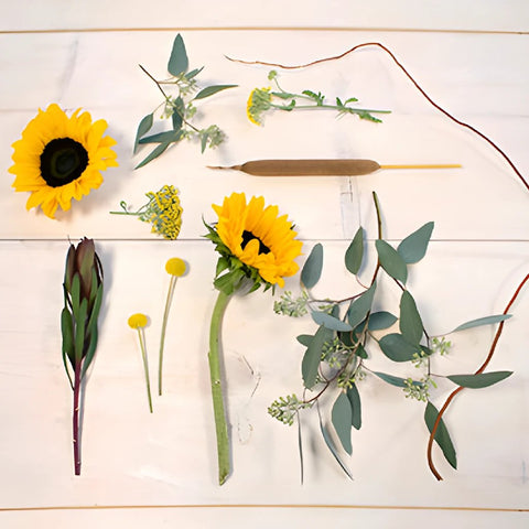 Autumn Sunset Fall DIY Flower Kit Flatlay