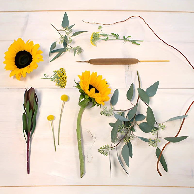 Autumn Sunset Fall DIY Flower Kit Flatlay