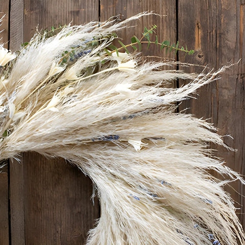 Avery dried greenery wreath side stem