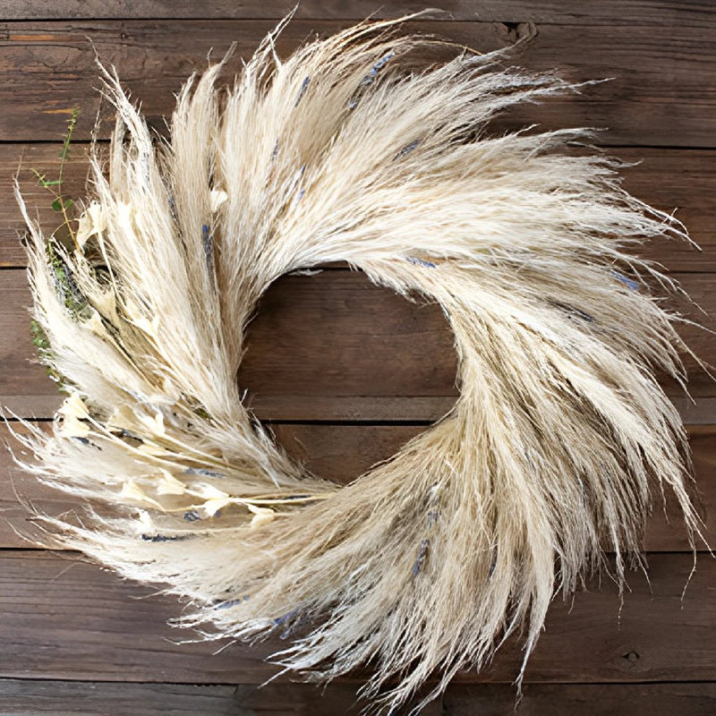 Avery dried greenery mix wreath flatlay