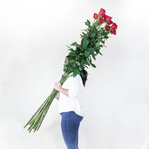 Magnificent Tall Red Roses Arrangements