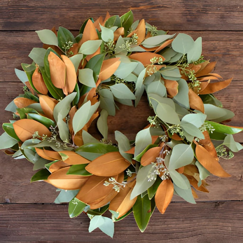Magnolia and Seeded Eucalyptus Wholesale Greenery FlatLay