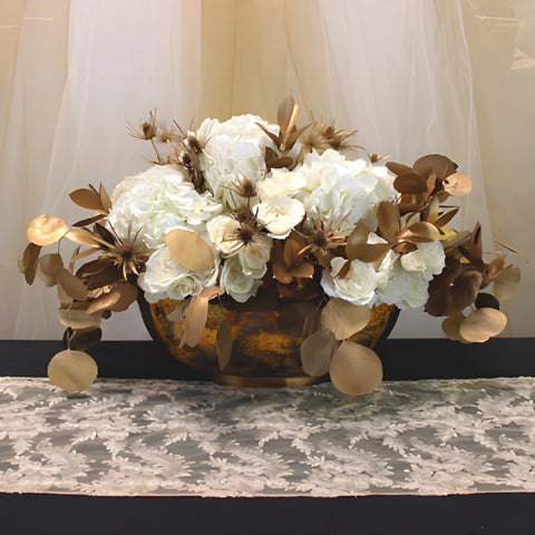 Metallic Gold Greenery DIY Flower Kit In a Vase
