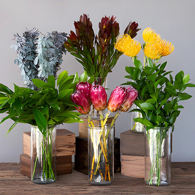 Red Ice Tropical DIY Flower Kit Flatlay