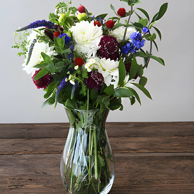 Red White Blue Wildflower Wholesale In a vase