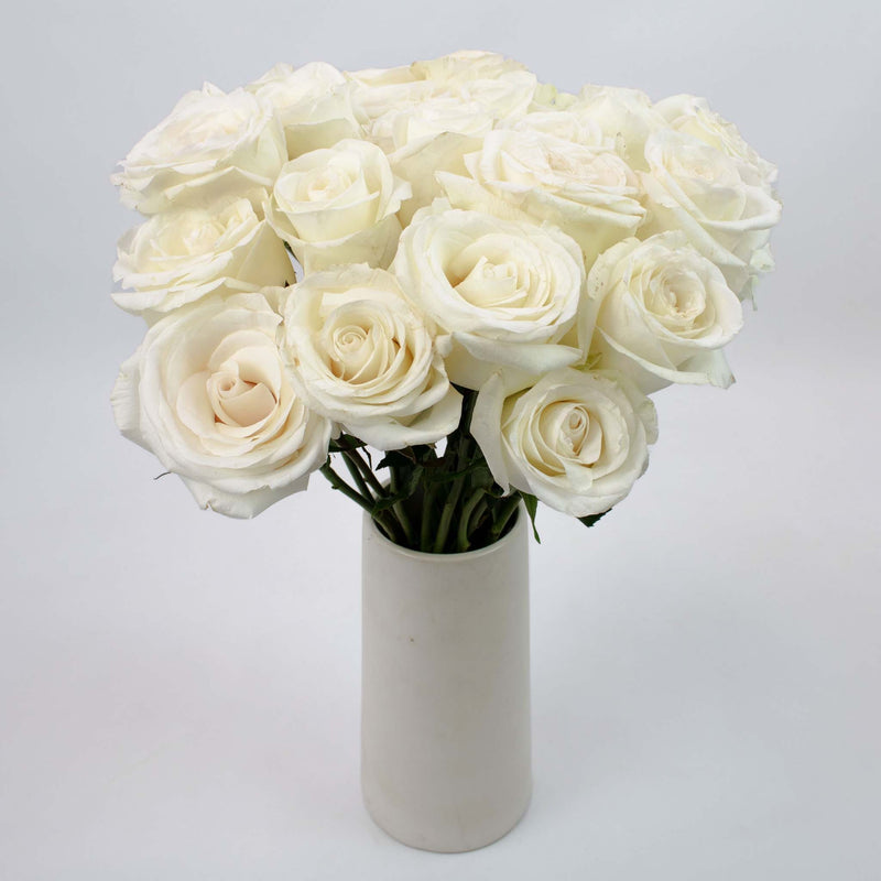 White Rose Flower Bunch in Vase